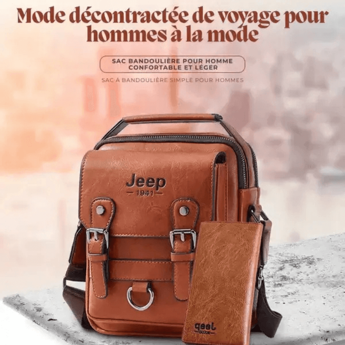 Profitez de -40% dès maintenant ! Offre limitée Sac à Bandoulière Classique - JEEP SAC + Porte Feuille GN