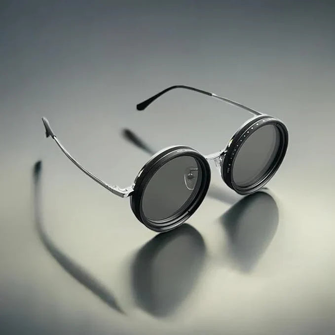 Lunettes De Soleil Rondes Polarisées À Teinte Réglable