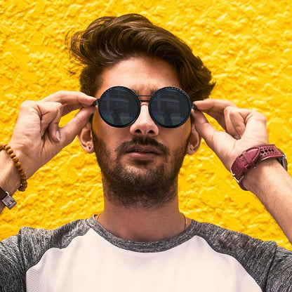 Lunettes De Soleil Rondes Polarisées À Teinte Réglable