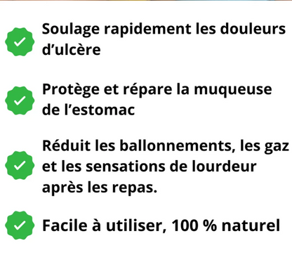 Fini les ulcères, brûlures et acidité – naturellement.