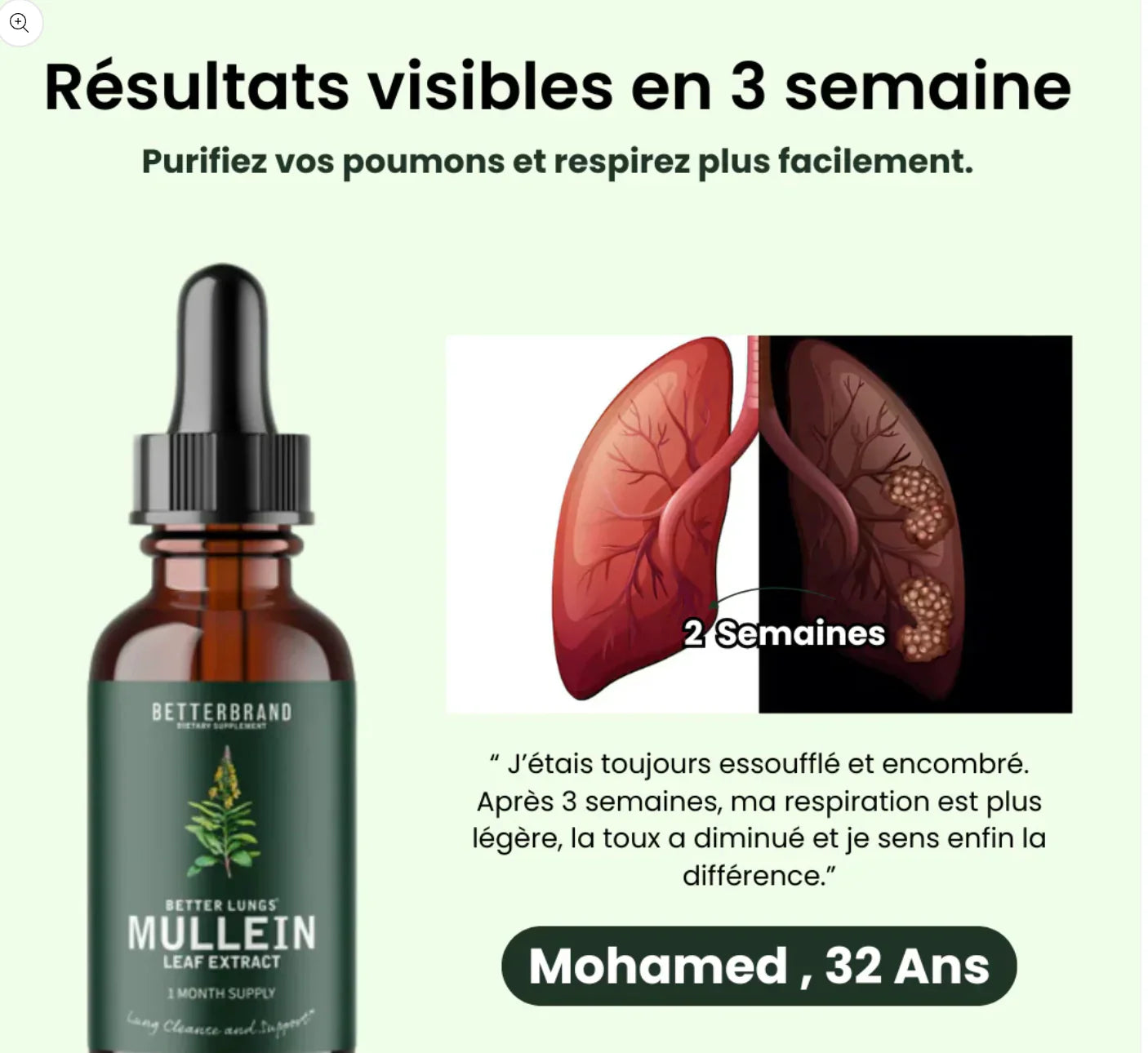 Gouttes pour les poumons à la molène